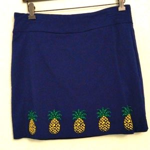 Jason Maxwell‎ Skort Medium Navy Blue with Jeweled Pineapples